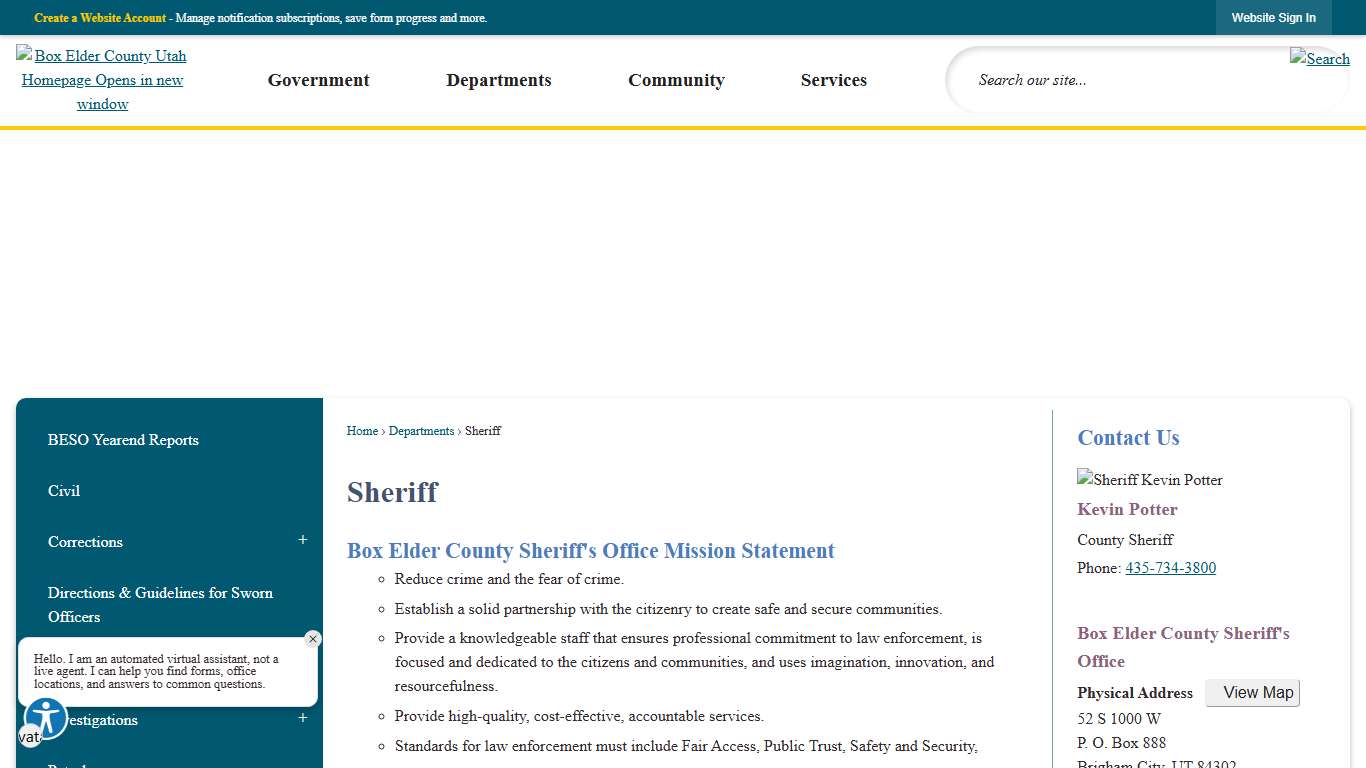 Sheriff Box Elder County, UT